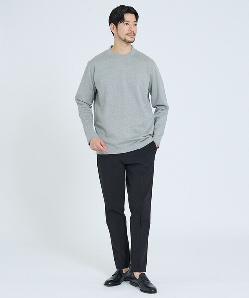 ABAHOUSE GRAY（アバハウスグレイ）の「【SMART CLOSET / WEB限定】抗菌防臭 ポンチモックネック 長袖Tシャツ（Tシャツ/カットソー・メンズ・ブラック/グレイッシュベージュ/ホワイト/ライトグレー/ネイビー・46/48/50）」の21枚目の写真