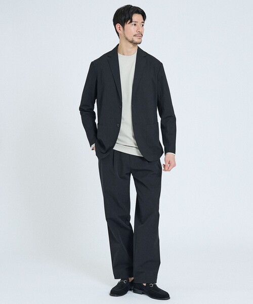 ABAHOUSE GRAY(アバハウスグレイ)の「【SMART CLOSET/WEB限定】抗菌防臭 ポンチモックネック 長袖Tシャツ(Tシャツ/カットソー・メンズ・ブラック/グレイッシュベージュ/ホワイト/ライトグレー/ネイビー・46/48/50)」の9枚目の写真