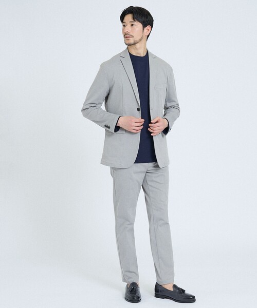 ABAHOUSE GRAY（アバハウスグレイ）の「【SMART CLOSET / WEB限定】抗菌防臭 ポンチモックネック 長袖Tシャツ（Tシャツ/カットソー・メンズ・ブラック/グレイッシュベージュ/ホワイト/ライトグレー/ネイビー・46/48/50）」の6枚目の写真