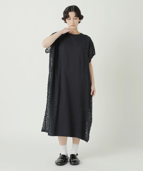 ZUCCa（ズッカ）の「(S)JACQUARD DOCKING JERSEY（ワンピース・レディース・ブラック/ネイビー・M size）」の6枚目の写真