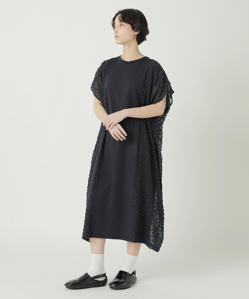 ZUCCa（ズッカ）の「(S)JACQUARD DOCKING JERSEY（ワンピース・レディース・ブラック/ネイビー・M size）」の5枚目の写真