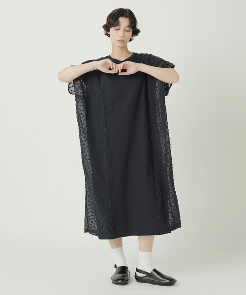 ZUCCa（ズッカ）の「(S)JACQUARD DOCKING JERSEY（ワンピース・レディース・ブラック/ネイビー・M size）」の4枚目の写真