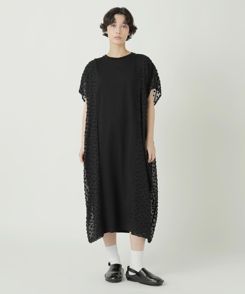 ZUCCa（ズッカ）の「(S)JACQUARD DOCKING JERSEY（ワンピース・レディース・ブラック/ネイビー・M size）」の3枚目の写真