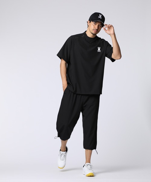 Psycho Bunny（サイコバニー）の「[WEB限定]リラックスフィット ロゴ モックネックTシャツ（Tシャツ/カットソー・メンズ・キナリ/ブラック/グレイッシュベージュ・X-LARGE/LARGE/MEDIUM/SMALL）」の8枚目の写真