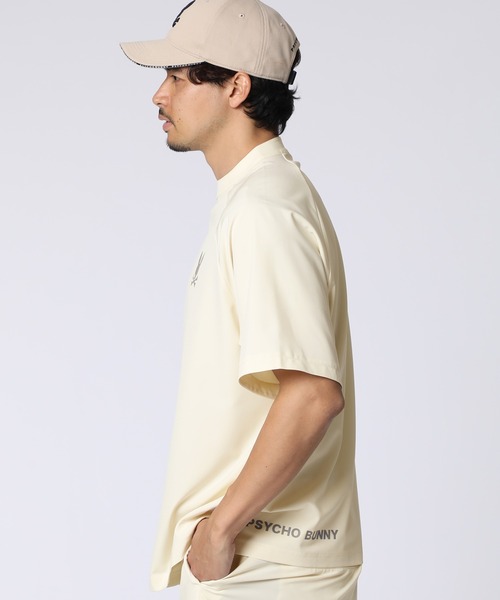 Psycho Bunny（サイコバニー）の「[WEB限定]リラックスフィット ロゴ モックネックTシャツ（Tシャツ/カットソー・メンズ・キナリ/ブラック/グレイッシュベージュ・X-LARGE/LARGE/MEDIUM/SMALL）」の21枚目の写真