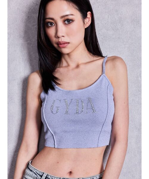 GYDA(ジェイダ)の「GYDA bijouラメニットビスチェ(キャミソール・レディース・ピンク/シルバー/ライトブルー/ブラック/パープル・FREE)」の3枚目の写真