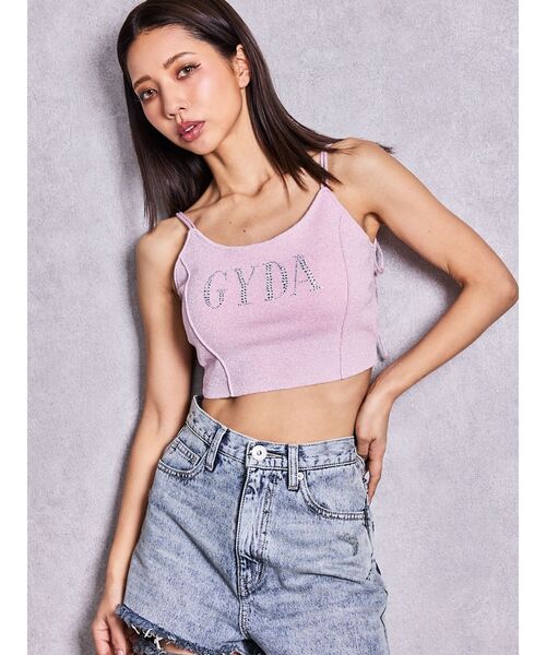 GYDA(ジェイダ)の「GYDA bijouラメニットビスチェ(キャミソール・レディース・ピンク/シルバー/ライトブルー/ブラック/パープル・FREE)」の9枚目の写真