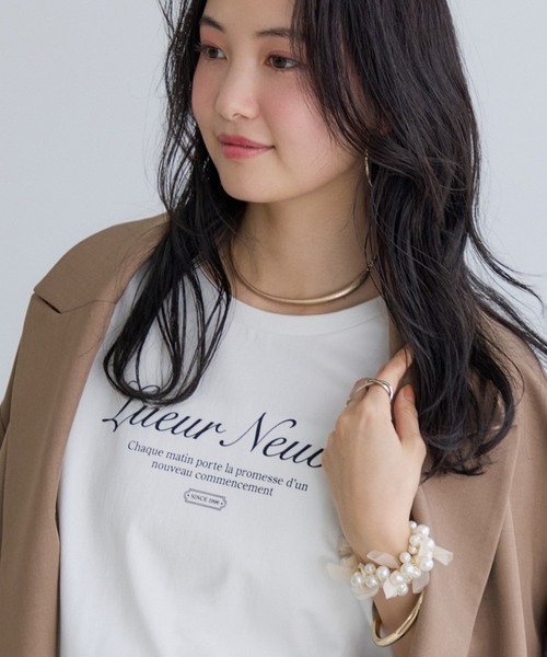 VIS(ビス)の「コンパクトアソートプリントTシャツ(Tシャツ/カットソー・レディース・ホワイト系その他/ホワイト/ブラック/チャコールグレー・FREE)」の2枚目の写真