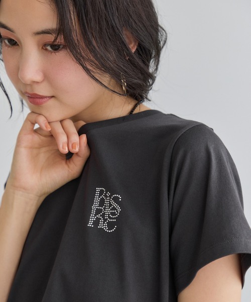 VIS(ビス)の「コンパクトアソートプリントTシャツ(Tシャツ/カットソー・レディース・ホワイト系その他/ホワイト/ブラック/チャコールグレー・FREE)」の4枚目の写真