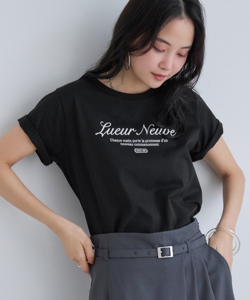 VIS(ビス)の「コンパクトアソートプリントTシャツ(Tシャツ/カットソー・レディース・ホワイト系その他/ホワイト/ブラック/チャコールグレー・FREE)」の3枚目の写真