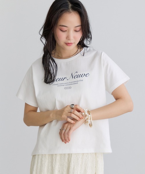 VIS(ビス)の「コンパクトアソートプリントTシャツ(Tシャツ/カットソー・レディース・ホワイト系その他/ホワイト/ブラック/チャコールグレー・FREE)」の5枚目の写真