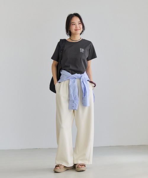 VIS(ビス)の「コンパクトアソートプリントTシャツ(Tシャツ/カットソー・レディース・ホワイト系その他/ホワイト/ブラック/チャコールグレー・FREE)」の16枚目の写真
