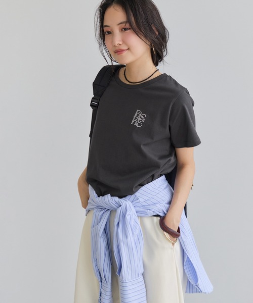 VIS(ビス)の「コンパクトアソートプリントTシャツ(Tシャツ/カットソー・レディース・ホワイト系その他/ホワイト/ブラック/チャコールグレー・FREE)」の14枚目の写真