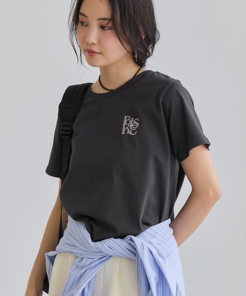 VIS(ビス)の「コンパクトアソートプリントTシャツ(Tシャツ/カットソー・レディース・ホワイト系その他/ホワイト/ブラック/チャコールグレー・FREE)」の13枚目の写真