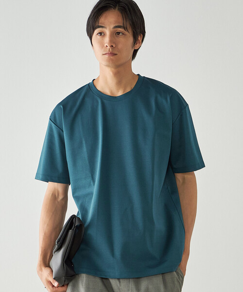 COMME CA ISM(コムサイズム)の「【MADE IN JAPAN】シルキーポンチTシャツ(Tシャツ/カットソー・メンズ・サックスブルー/ライトグレー/ホワイト/ネイビー/ブラック/ターコイズブルー/ベージュ・LARGE/MEDIUM)」の1枚目の写真