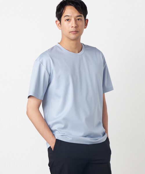COMME CA ISM(コムサイズム)の「【MADE IN JAPAN】シルキーポンチTシャツ(Tシャツ/カットソー・メンズ・サックスブルー/ライトグレー/ホワイト/ネイビー/ブラック/ターコイズブルー/ベージュ・LARGE/MEDIUM)」の10枚目の写真