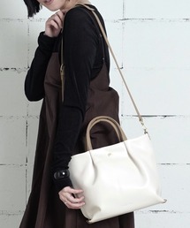 Legato Largo | "02"≪Legato Largo≫肩楽 2ポケット フェイクレザー 2WAY ショルダーバッグ(ショルダーバッグ)