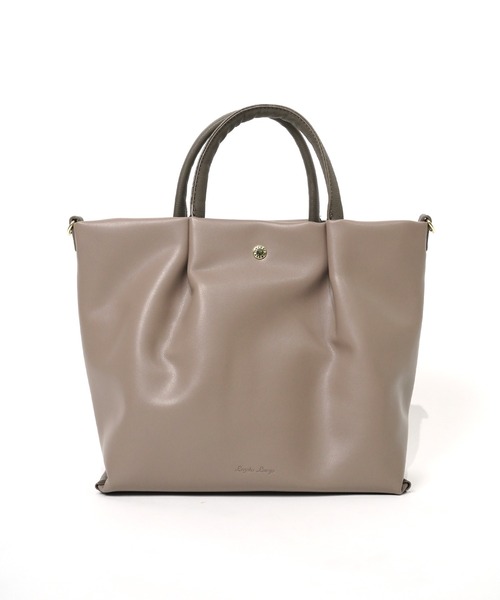 Legato Largo(レガートラルゴ)の「"02"≪Legato Largo≫肩楽 2ポケット フェイクレザー 2WAY ショルダーバッグ(ショルダーバッグ・レディース・ブラック/アイボリー/グレイッシュベージュ・ONE SIZE)」の14枚目の写真