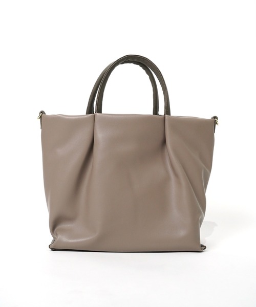 Legato Largo(レガートラルゴ)の「"02"≪Legato Largo≫肩楽 2ポケット フェイクレザー 2WAY ショルダーバッグ(ショルダーバッグ・レディース・ブラック/アイボリー/グレイッシュベージュ・ONE SIZE)」の16枚目の写真