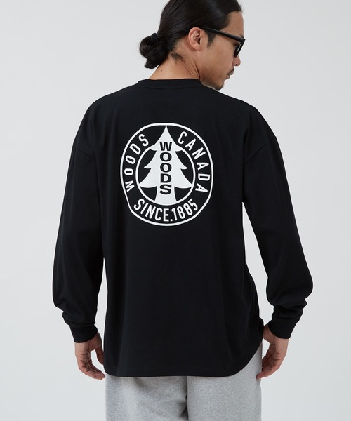 Woods(ウッズ)の「【WOODS】別注 プリント 長袖Tシャツ(Tシャツ/カットソー・メンズ・ホワイト系1/グレー/ベージュ系1/ホワイト系/ブラック/ホワイト/ブラック系1/カーキ系/ブラック系・X-LARGE/LARGE/MEDIUM/SMALL)」の6枚目の写真