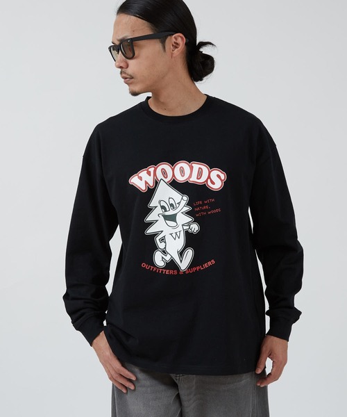 WOODS】別注 プリント 長袖Tシャツ（Tシャツ/カットソー）｜Woods