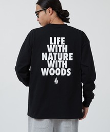 【WOODS】別注 プリント 長袖Tシャツ