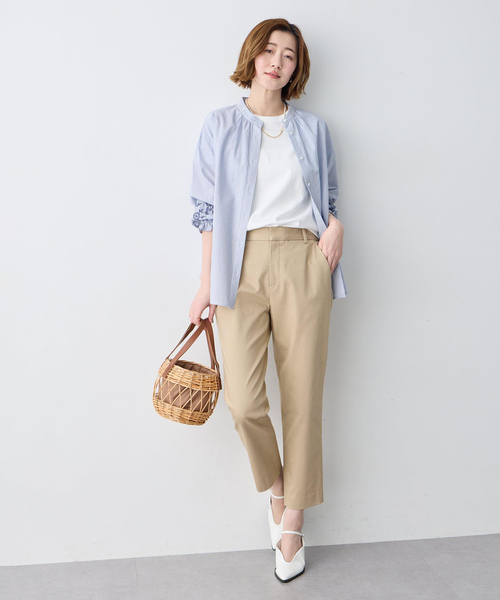 Petit Honfleur(プチオンフルール)の「【すご楽シリーズ】ストレッチテーパードパンツ【後ろウエストゴム・通年素材】(その他パンツ・レディース・ベージュ/ネイビー/ブルー・M/L)」の21枚目の写真