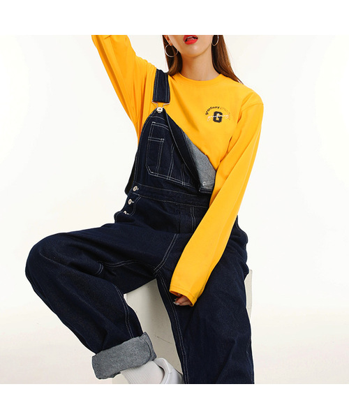 GRANFINNY（グランフィニ）の「ロングスリーブハーフロゴ長袖Tシャツ GFLT02（Tシャツ/カットソー・レディース・ホワイト/ブラック/オリーブ/チャコールグレー/マスタード・MEDIUM/LARGE/X-LARGE/XX-LARGE）」の5枚目の写真