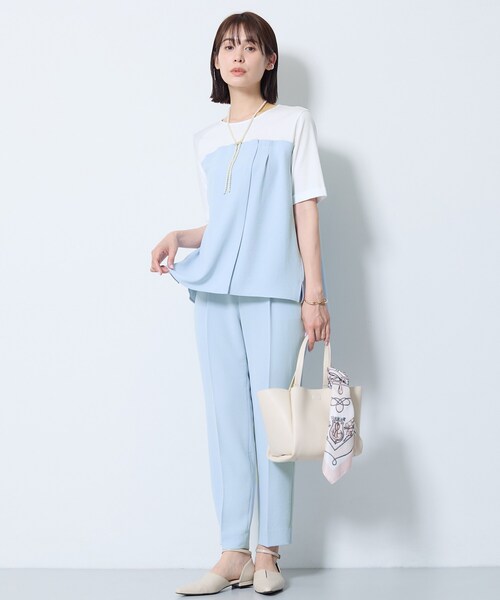 INDIVI（インディヴィ）の「【着る日傘／SETUP可能】ビスチェレイヤード風トップス（Tシャツ/カットソー・レディース・ネイビー/ベージュ/サックスブルー/ブラック・13/05/38/34/19/15 ）」の14枚目の写真