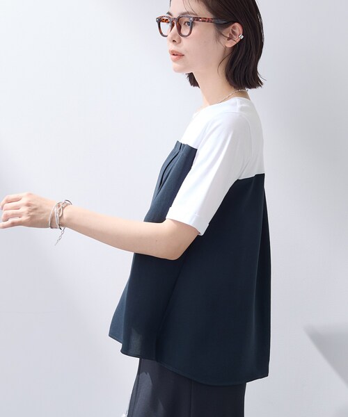 INDIVI（インディヴィ）の「【着る日傘／SETUP可能】ビスチェレイヤード風トップス（Tシャツ/カットソー・レディース・ネイビー/ベージュ/サックスブルー/ブラック・13/05/38/34/19/15 ）」の17枚目の写真