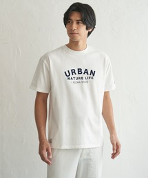 【吸水速乾】URBAN NATURE LIFE アーバンネイチャーライフ 鹿の子フロッキープリントTシャツ