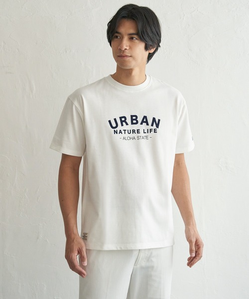 ikka(イッカ)の「【吸水速乾】URBAN NATURE LIFE アーバンネイチャーライフ 鹿の子フロッキープリントTシャツ(Tシャツ/カットソー・メンズ・ネイビー/ホワイト/カーキ/ブラック・XL/L/M/S)」の2枚目の写真