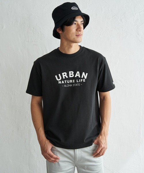 ikka(イッカ)の「【吸水速乾】URBAN NATURE LIFE アーバンネイチャーライフ 鹿の子フロッキープリントTシャツ(Tシャツ/カットソー・メンズ・ネイビー/ホワイト/カーキ/ブラック・XL/L/M/S)」の3枚目の写真