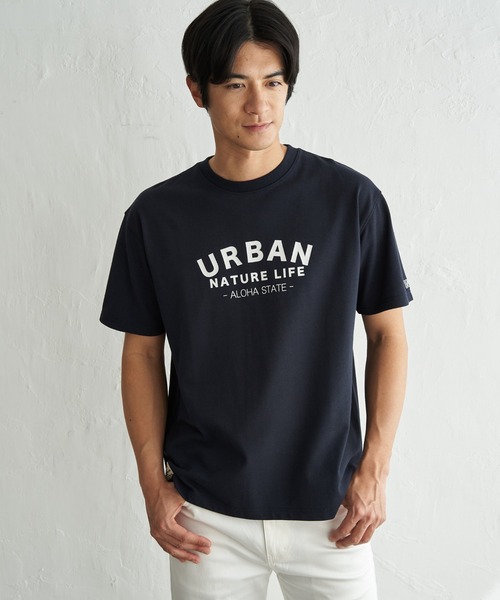 ikka(イッカ)の「【吸水速乾】URBAN NATURE LIFE アーバンネイチャーライフ 鹿の子フロッキープリントTシャツ(Tシャツ/カットソー・メンズ・ネイビー/ホワイト/カーキ/ブラック・XL/L/M/S)」の17枚目の写真