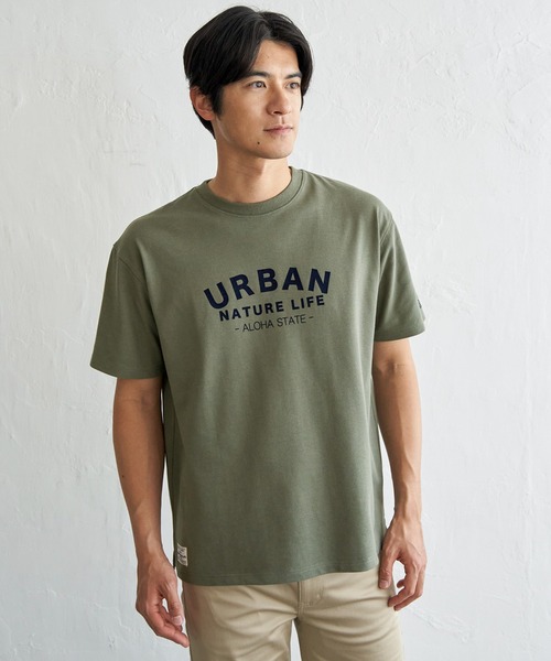 ikka(イッカ)の「【吸水速乾】URBAN NATURE LIFE アーバンネイチャーライフ 鹿の子フロッキープリントTシャツ(Tシャツ/カットソー・メンズ・ネイビー/ホワイト/カーキ/ブラック・XL/L/M/S)」の13枚目の写真