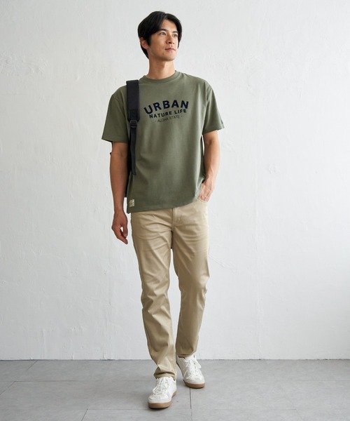 ikka(イッカ)の「【吸水速乾】URBAN NATURE LIFE アーバンネイチャーライフ 鹿の子フロッキープリントTシャツ(Tシャツ/カットソー・メンズ・ネイビー/ホワイト/カーキ/ブラック・XL/L/M/S)」の15枚目の写真