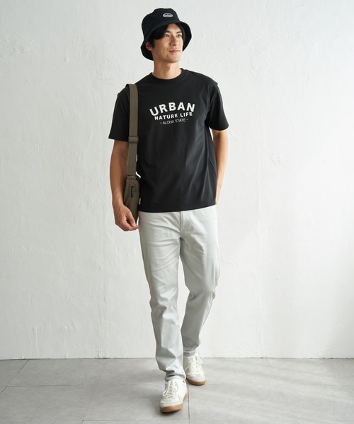 ikka(イッカ)の「【吸水速乾】URBAN NATURE LIFE アーバンネイチャーライフ 鹿の子フロッキープリントTシャツ(Tシャツ/カットソー・メンズ・ネイビー/ホワイト/カーキ/ブラック・XL/L/M/S)」の10枚目の写真