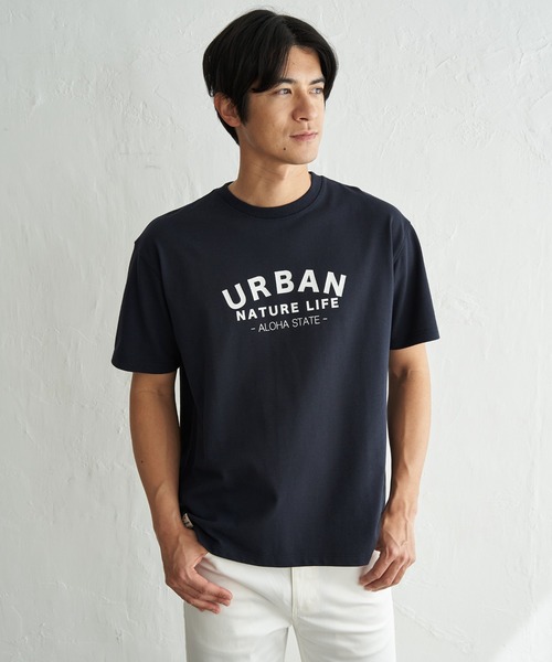ikka(イッカ)の「【吸水速乾】URBAN NATURE LIFE アーバンネイチャーライフ 鹿の子フロッキープリントTシャツ(Tシャツ/カットソー・メンズ・ネイビー/ホワイト/カーキ/ブラック・XL/L/M/S)」の16枚目の写真