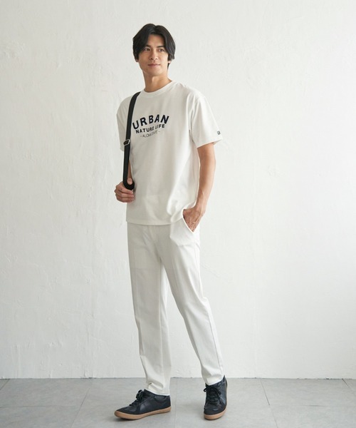 ikka(イッカ)の「【吸水速乾】URBAN NATURE LIFE アーバンネイチャーライフ 鹿の子フロッキープリントTシャツ(Tシャツ/カットソー・メンズ・ネイビー/ホワイト/カーキ/ブラック・XL/L/M/S)」の6枚目の写真