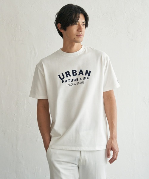ikka(イッカ)の「【吸水速乾】URBAN NATURE LIFE アーバンネイチャーライフ 鹿の子フロッキープリントTシャツ(Tシャツ/カットソー・メンズ・ネイビー/ホワイト/カーキ/ブラック・XL/L/M/S)」の5枚目の写真