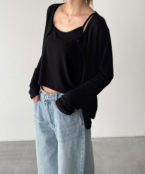 CANAL JEAN(キャナルジーン)の「El mar レイヤードカットトップス(アンサンブル・レディース・サックスブルー/ブラック/グレー・ONE SIZE)」の4枚目の写真