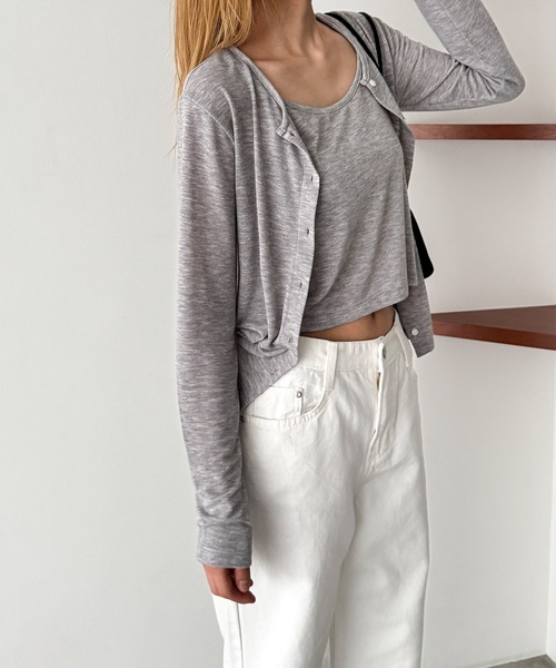 CANAL JEAN(キャナルジーン)の「El mar レイヤードカットトップス(アンサンブル・レディース・サックスブルー/ブラック/グレー・ONE SIZE)」の7枚目の写真