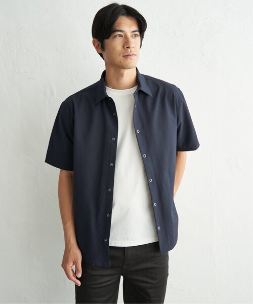 ikka(イッカ)の「イージーケア半袖シャウター(ブルゾン・メンズ・ベージュ/ネイビー/ブルー・XL/L/M/S)」の5枚目の写真