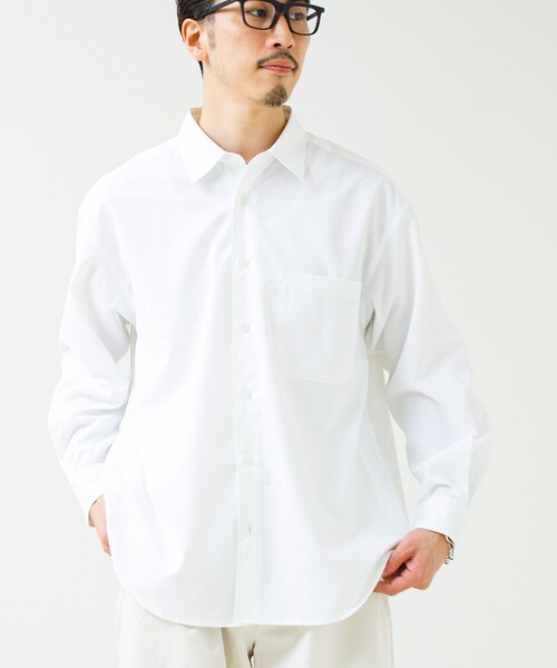 GLOSTER(グロスター)の「【ニューベーシック】ワッシャーポプリンシャツ ロングスリーブ(シャツ/ブラウス・メンズ・オフホワイト/サックスブルー/チャコールグレー・M/L/S)」の2枚目の写真