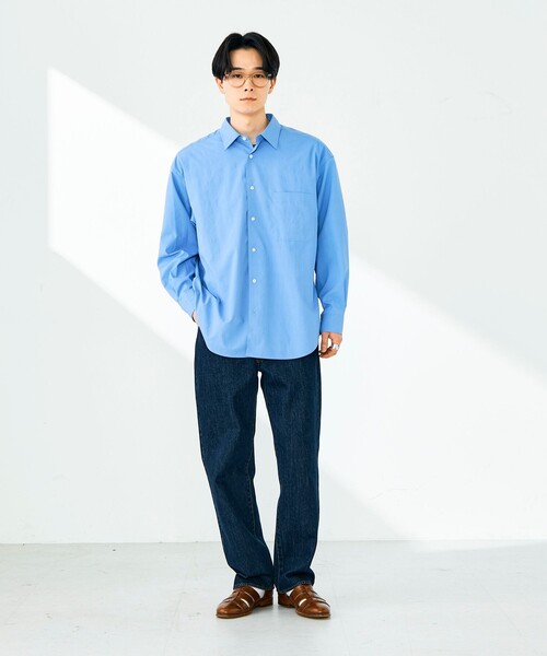 GLOSTER(グロスター)の「【ニューベーシック】ワッシャーポプリンシャツ ロングスリーブ(シャツ/ブラウス・メンズ・オフホワイト/サックスブルー/チャコールグレー・M/L/S)」の6枚目の写真