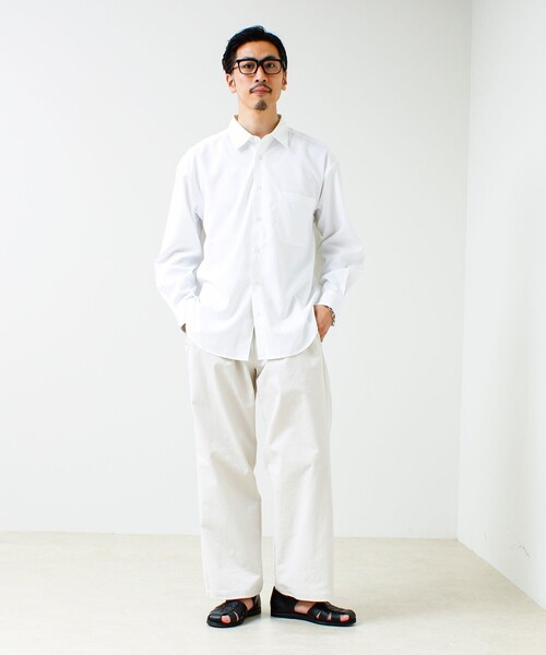 GLOSTER(グロスター)の「【ニューベーシック】ワッシャーポプリンシャツ ロングスリーブ(シャツ/ブラウス・メンズ・オフホワイト/サックスブルー/チャコールグレー・M/L/S)」の9枚目の写真