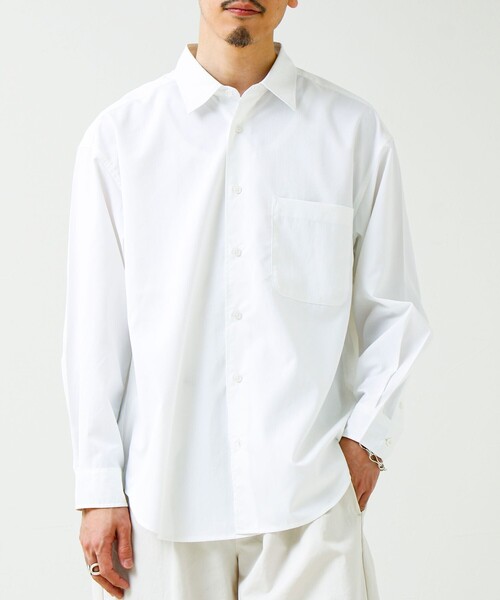 GLOSTER(グロスター)の「【ニューベーシック】ワッシャーポプリンシャツ ロングスリーブ(シャツ/ブラウス・メンズ・オフホワイト/サックスブルー/チャコールグレー・M/L/S)」の13枚目の写真