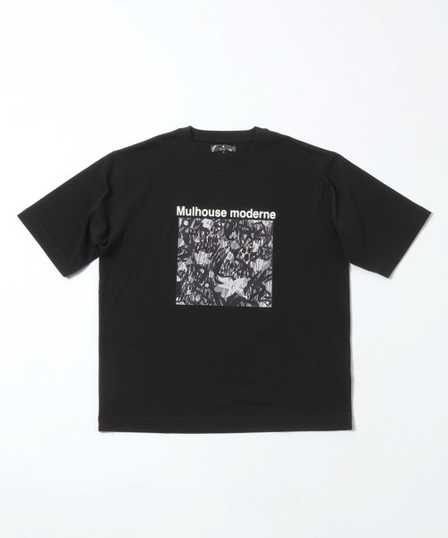 GLOBAL WORK(グローバルワーク)の「ミュルーズモダンTシャツ/半袖/678612(Tシャツ/カットソー・メンズ・ホワイト/ブラック系その他2/ブラック系その他/ホワイト系その他2/ブラック・LARGE/MEDIUM/SMALL/X-LARGE)」の4枚目の写真