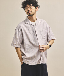 HINSON（ヒンソン）の「HINSON/ヒンソン シアサッカー オープンカラー ショートスリーブ チェックシャツ（シャツ/ブラウス）」