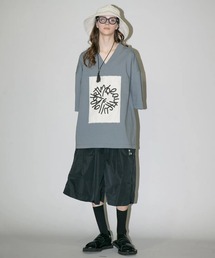 my beautiful landlet（マイビューティフルランドレット）の「【my beautiful landlet】 USA COTTON V-NECK BIG T-SHIRT - print（Tシャツ/カットソー）」